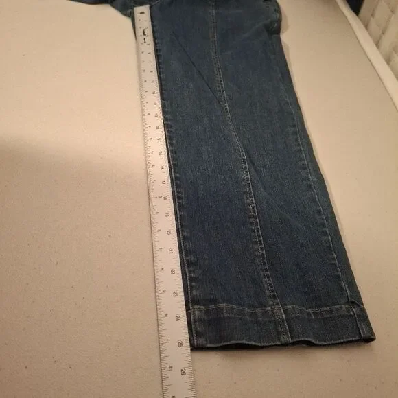 Talbots Size 8‎ Dark Blue Front Seam Cuff Hem Denim Casual Jeans - Picture 7 of 7